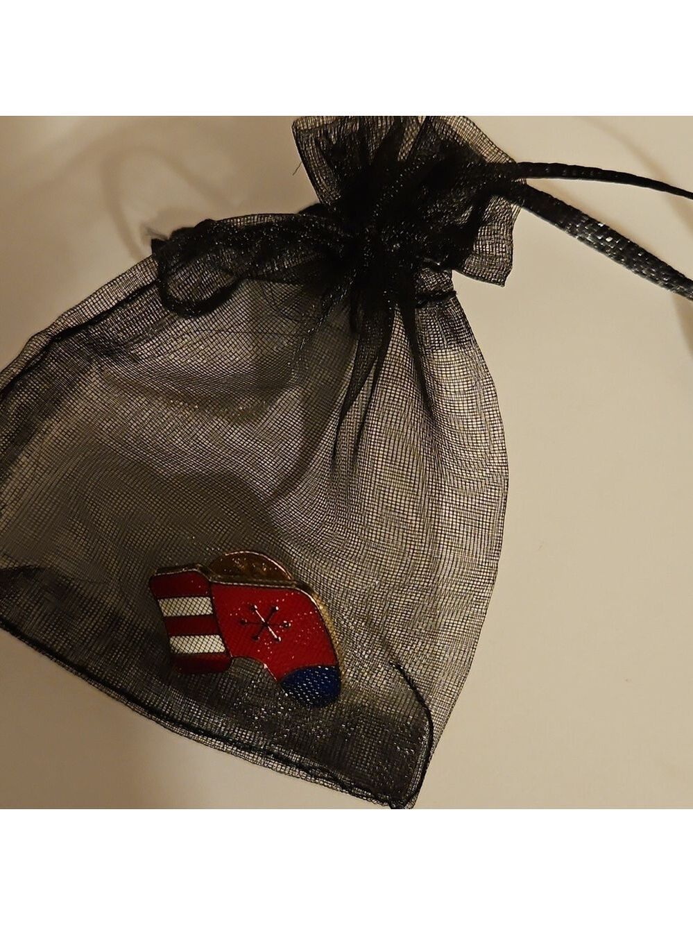Handmade Enamel Pin Patriotic Brooch Red Blue white 1" Holiday jewelry - Picture 16 of 17